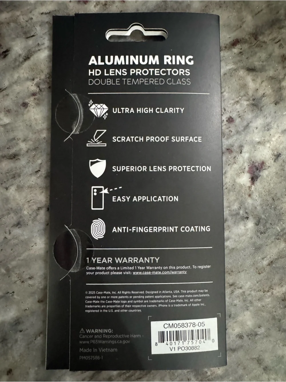 NEW case-mate Aluminum Ring HD Lens Protectors for iPhone 17 – Black